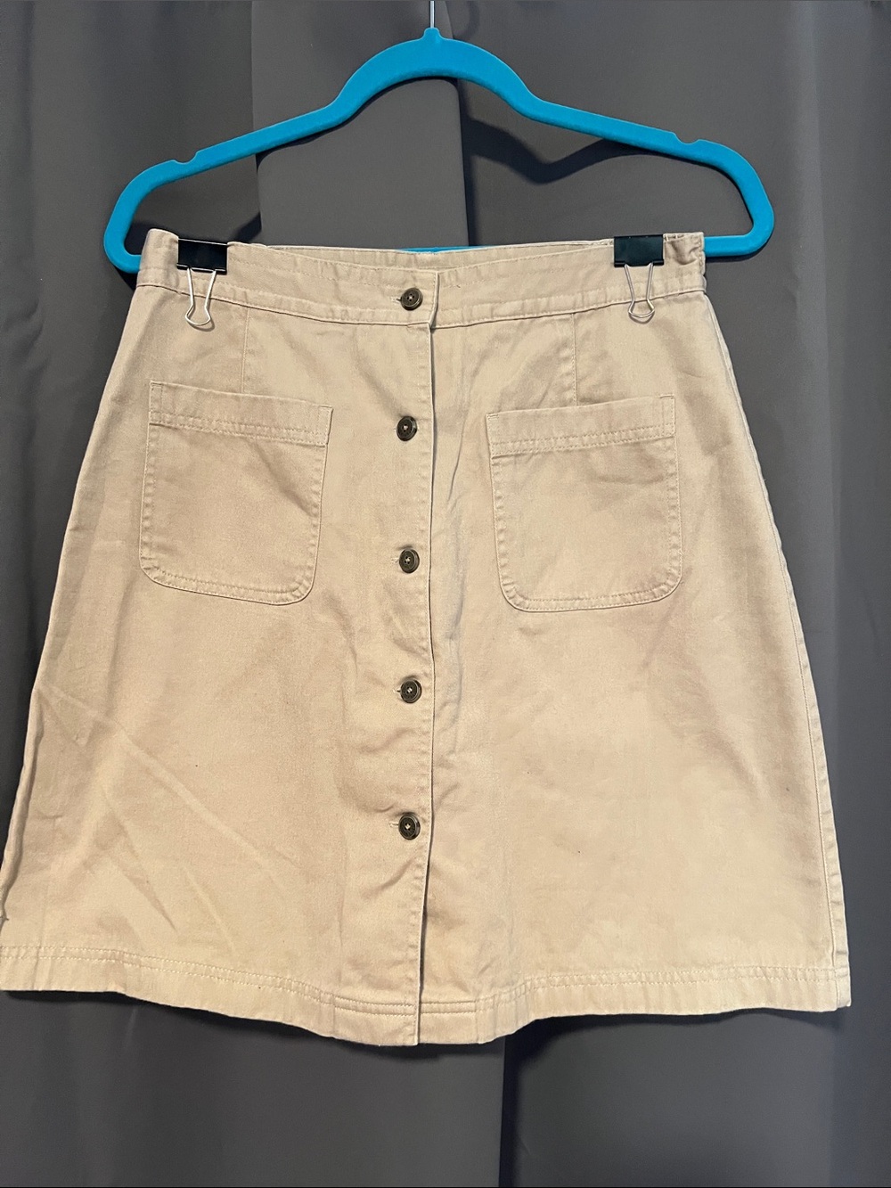 Classic Elements Cream Button-Front A-Line Skirt